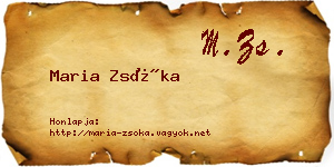 Maria Zsóka névjegykártya